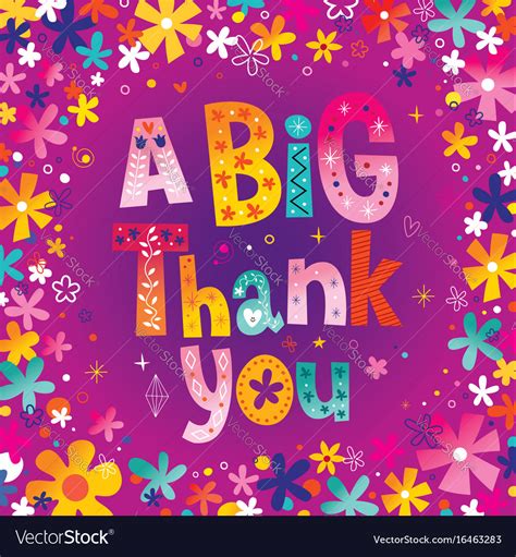 A big thank you greeting card Royalty Free Vector Image