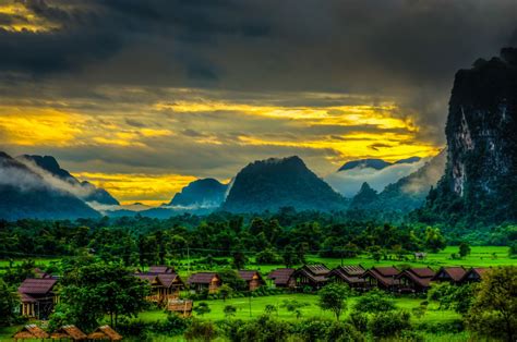 Vang Vieng Sunset Du Lịch Du Lịch Châu á Laos