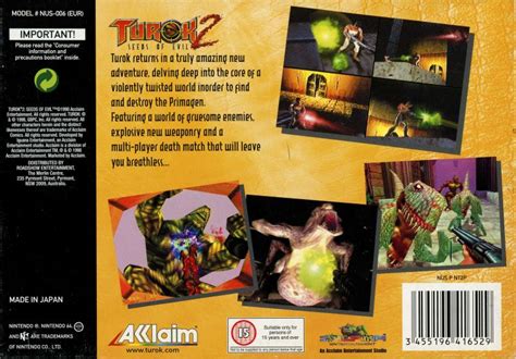 Turok 2 Seeds Of Evil 1998 Box Cover Art Mobygames