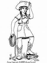 Cowgirl Coloring Printable Drawing Sue Recommended Character Grotto sketch template