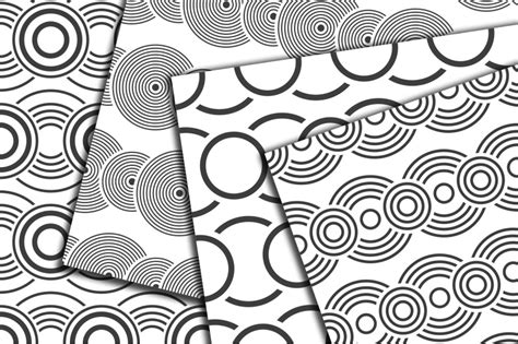 10 Seamless Vector Overlapping Circles Patterns By Avk Studio