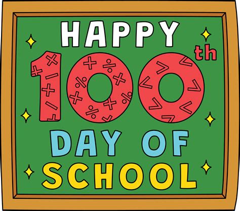 Happy 100th Day Of School Cartoon Colored Clipart 15529329 Vector Art