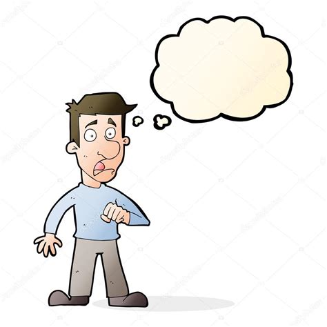 Cartoon Shocked Man With Thought Bubble Stock Vector Image By