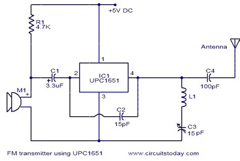 Fm Transmitter Using Upc1651 Electronic Circuits And Diagrams