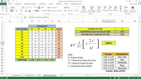 Cómo Crear un Cuestionario Tipo Escala de Likert con Excel para