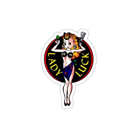 Sticker Pin Up Lady Luck Oldschool Old Pinup 8