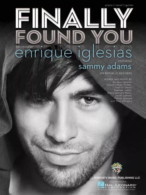 Finally Found You Song By Enrique Iglesias For Piano Vocal Sheet Music