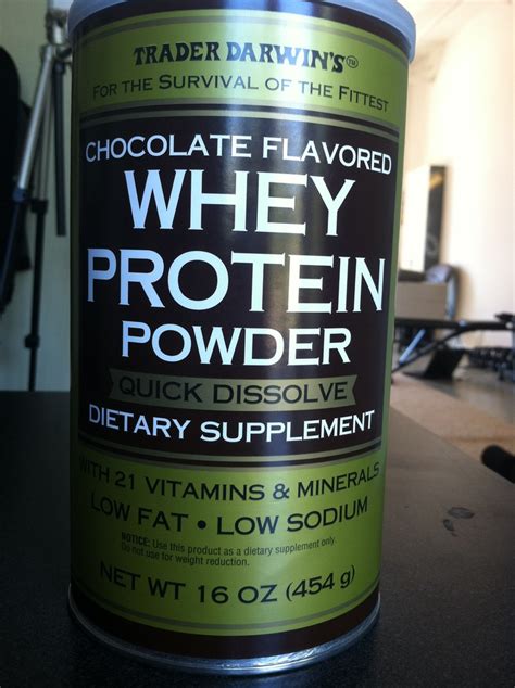 Whey protein isolate shake mix I used to take from Trader Joe's. One of