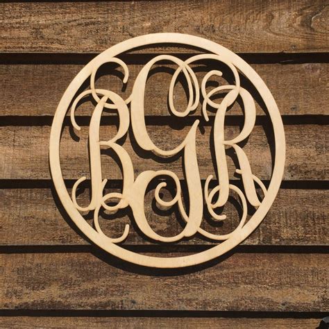 Personalized Large 24 Inch Round Wooden Monogram Wood Etsy Wooden