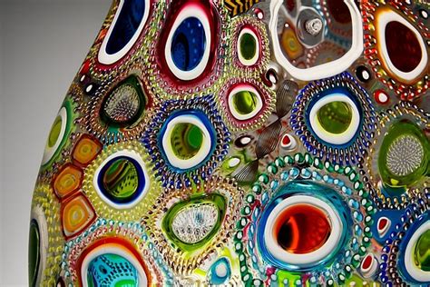 Mixed Murrini Foglio By David Patchen Art Glass Sculpture Artful Home Glass Vessel Glass