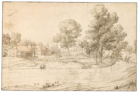 A Landscape With Houses On The Bank Of A River Old Master Drawings