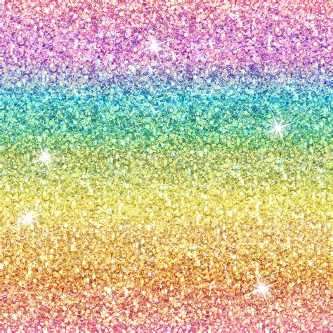 Glitter Pastel Rainbow Ombre Jersey Knit Angry Ballerina Fabrics