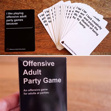 Cards against humanity offers exciting party gameplay that you've never played before. I created a game called "Offensive Adult Party Game." It plays just like Cards Against Humanity ...