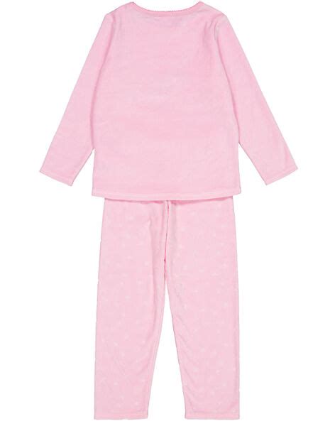 Pyjama Rose En Velours Enfant Fille Enfant Dpam