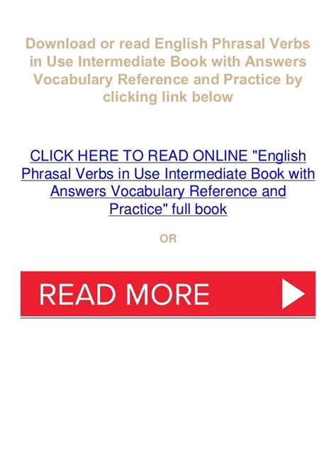 English Phrasal Verbs In Use Intermediate Book With Answers Vocabular