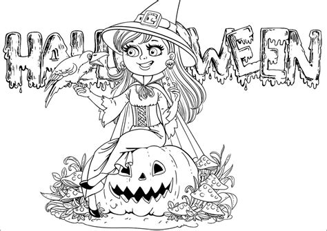 Scary ghosts, bats, pumpkins, witch, scarecrow coloring pages too. Get This Adult Halloween Coloring Pages Happy Witch 8hpw