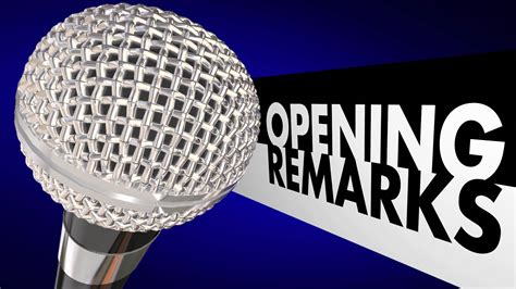 Opening Remarks Introduction Speech Microphone Words Motion Background ...