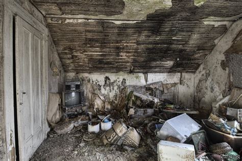 Heavily Decayed Bedroom With A Sweet Ghetto Blaster Inside An Abandoned