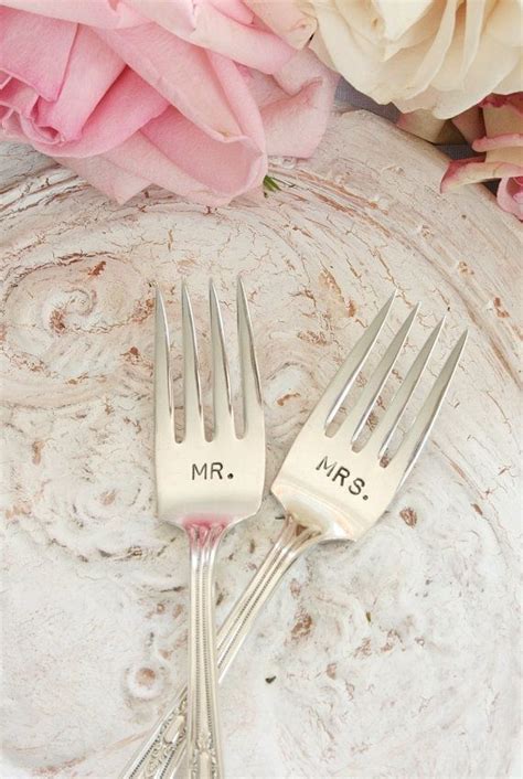 Bespoke Forks For Bride And Groom Table Decoration Vintage Shabby Chic