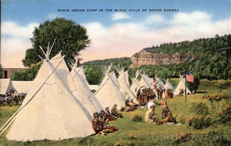 Sioux Indian Camp In The Black Hills Of South Dakota