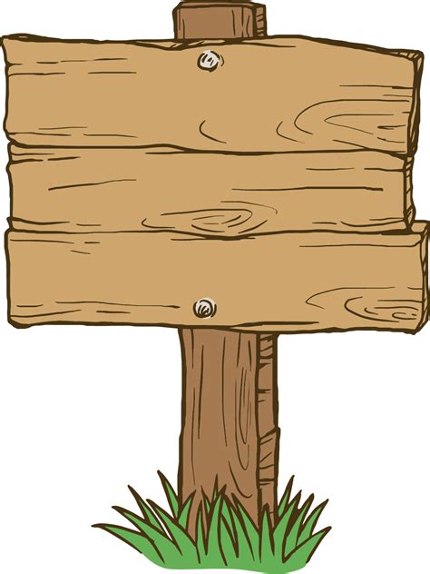 Cartoon Wooden Sign Png