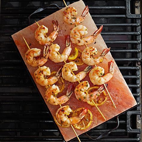 Shrimp On A Salt Slab Himalayan Salt Block Recipes Salt Block