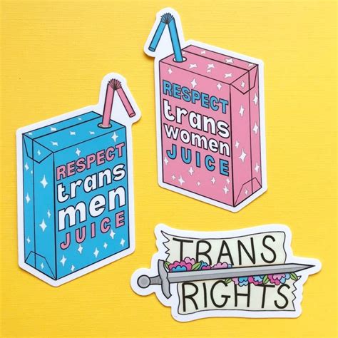 trans sticker respect trans men juice sticker pastel lgbt etsy uk