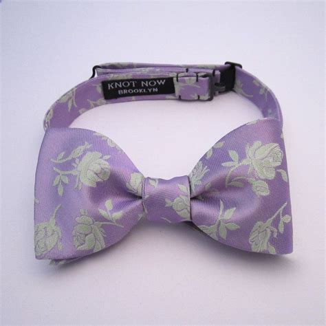 Men S Bowtie Lilac Woven Silk Floral Bow Tie Lilac Woven