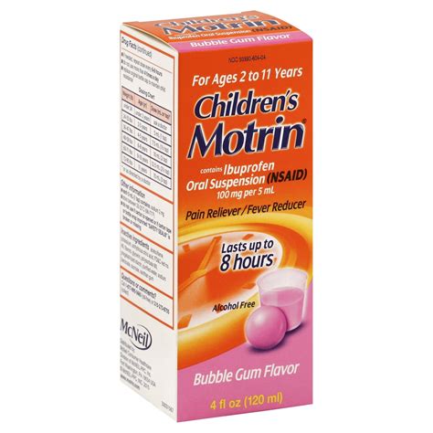 Childrens Motrin Flavored Pain And Fever Reducer Liquid Syrup