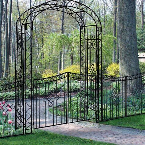 Imagine hanging outdoors lighting with some of our beautiful outdoor candle chandeliers inside your arch as an entryway or place to say your wedding vows. Austram Royal Garden 7.5-ft. Iron Arch Arbor - Arbors at ...
