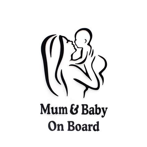 Stiker whatsapp tersedia di semua perangkat yang menjalankan whatsapp versi terbaru. RW 001 Mum And Baby On Board Car Stickers Creative Figure ...