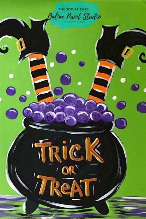 18 Cute Paintings On Canvas For Beginners Halloween Canvas