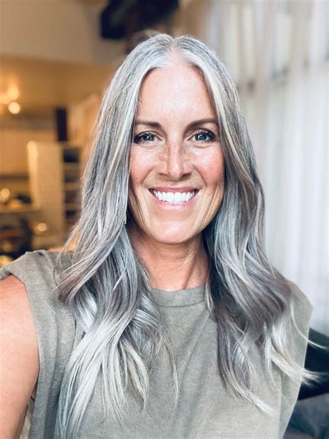 Gray Happy Grey Hair Transformation Beautiful Gray Hair Long Gray Hair