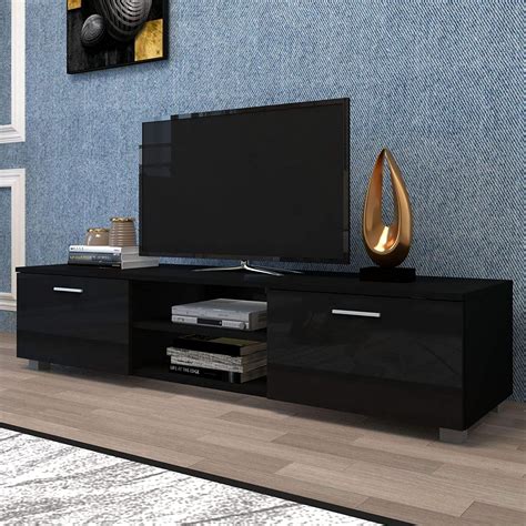 Modern Wood Universal Tv Stand For Tv Up To 70 Media Console With 2