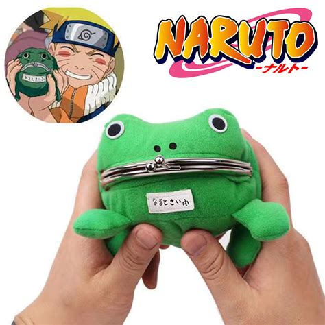 Bandai Anime Naruto Frog Wallet Coin Purse Key Chain Cute Plush Novelty