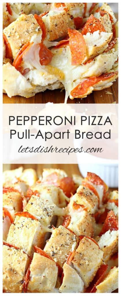 Today i am sharing this recipe with you, and some helpful hints, via pictures, of how to best arrange this. Pepperoni Pizza Pull-Apart Bread | Let's Dish Recipes