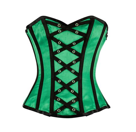 Corset Overbust Corset Green Corset Waist Trainer Etsy