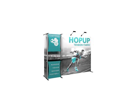 Left View of the Hop Up Display Kit 04. Fabric Trade Show Display. | Fabric display, Trade show ...