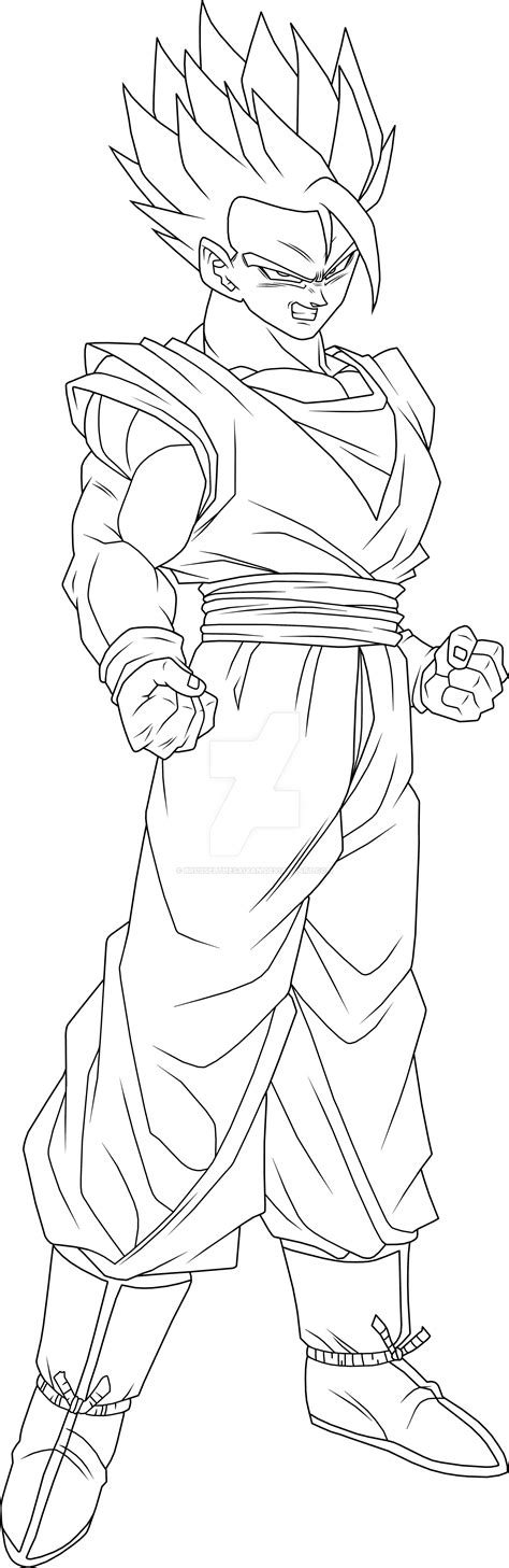 Gohan Super Saiyan Lineart By Brusselthesaiyan On Deviantart