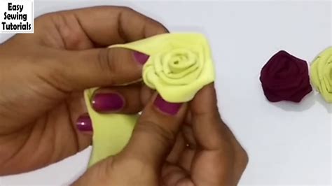 How To Make Fabric Roses Easy Way To Make Fabric Flowersroses Youtube
