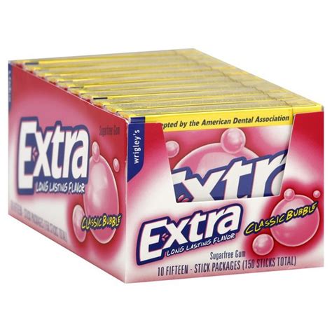 Extra Classic Bubble Sugarfree Gum 10 Ct Instacart