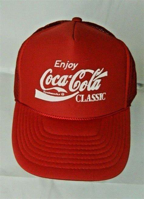 Enjoy Coca Cola Classic Vintage Coke Mesh Snapback Cap Trucker Hat Ebay