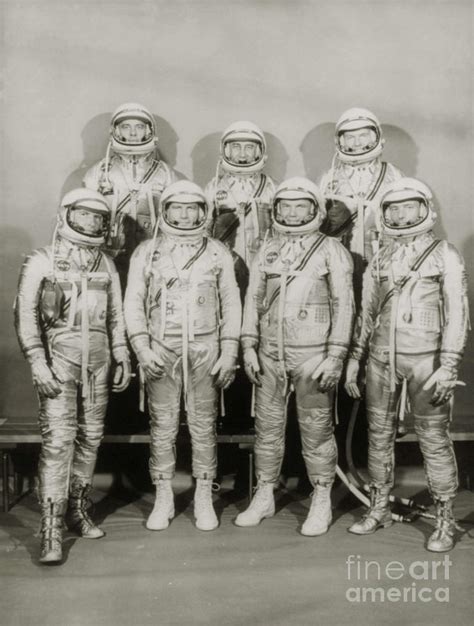 Portrait Of The Project Mercury Astronauts Photograph By Nasascience
