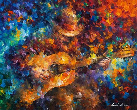Guitar Ballad — Palette Knife Oil Painting On Canvas By Leonid Afremov