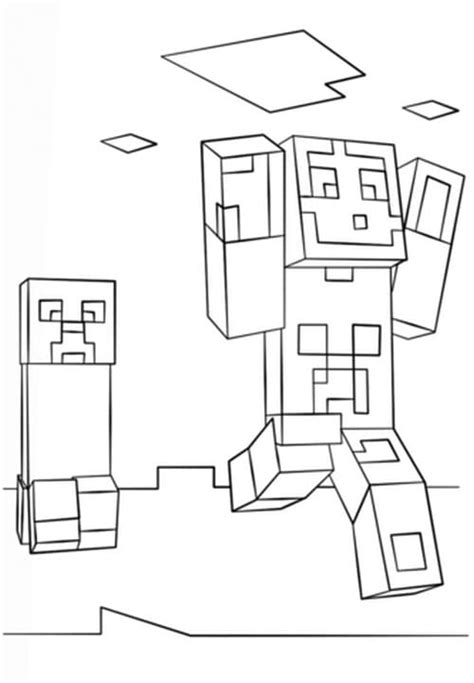 Dibujos De Minecraft Steve Con Armadura Para Colorear Minecraft