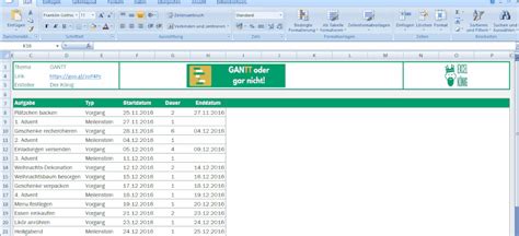 Mit kassenbuch vorlagen von lexoffice zeichnen sie ihre geldbewegungen lückenlos auf. GANTT Diagramm in Excel erstellen - Excel Tipps und Vorlagen