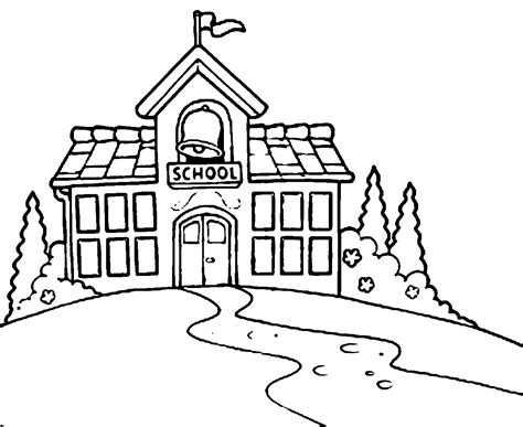 Clipart Black And White School Building 20 Free Cliparts Download