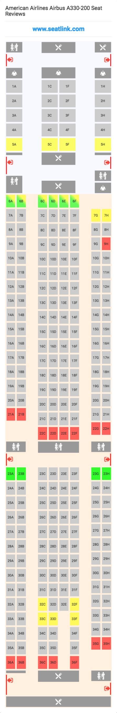 American Airlines Airbus A330 200 332 Seat Map Boeing 777 Boeing