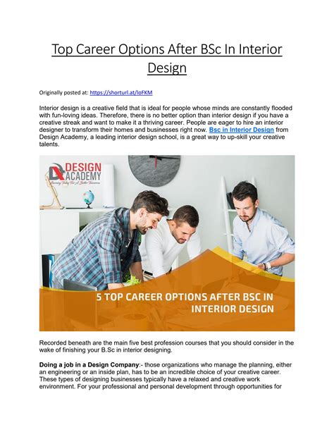 Career Options After Bsc In Interior Design By Design Academy Issuu