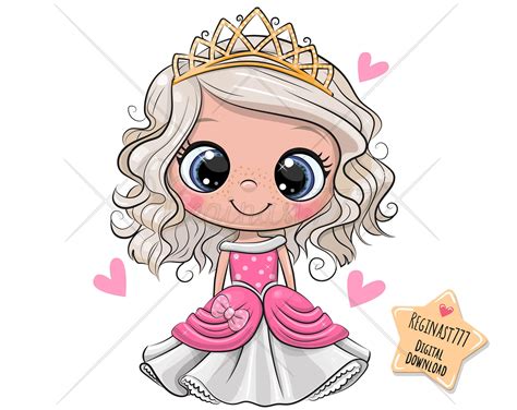 Princess Clipart Png Cute Princess Clip Art Girl Baby Etsy In 2021